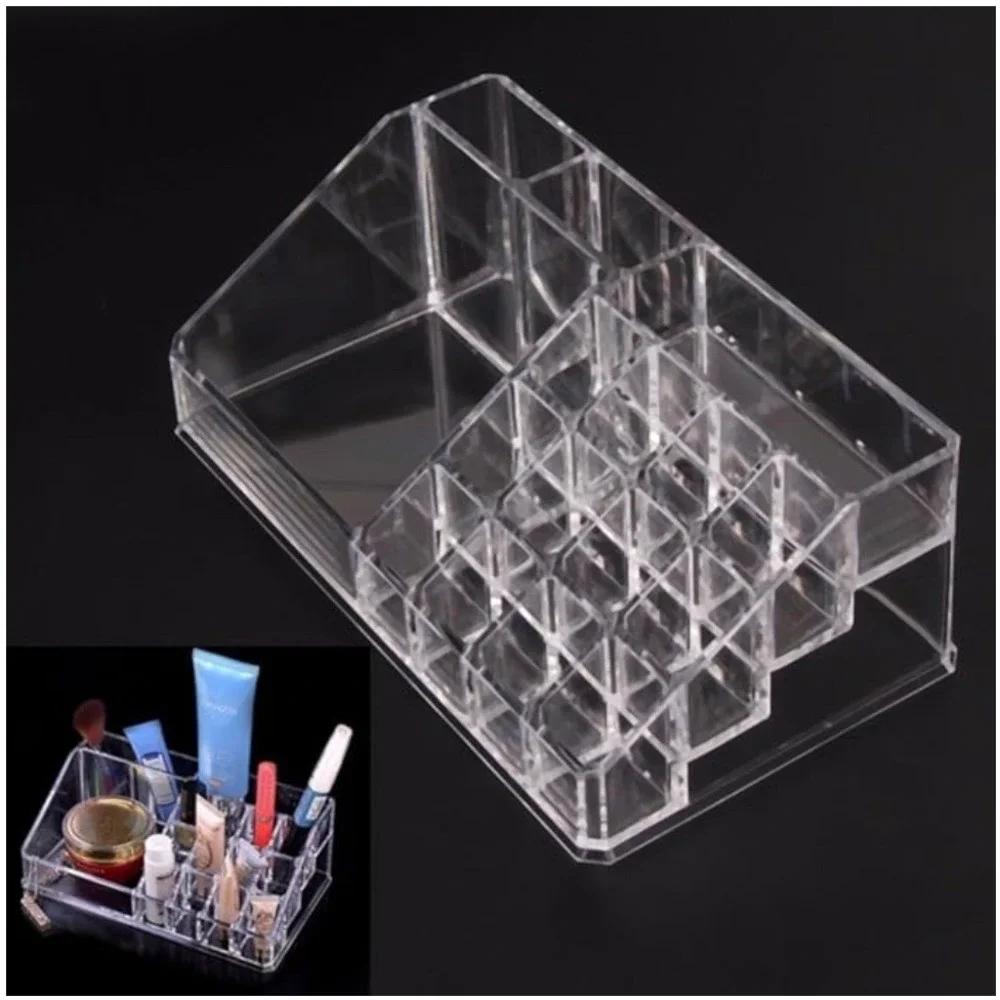 Acrylic Transparent Cosmetic Organizer Box Storage Desk Bathroom Brush Holder